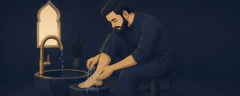 Washing the foot up to and including the ankle, between the toes
